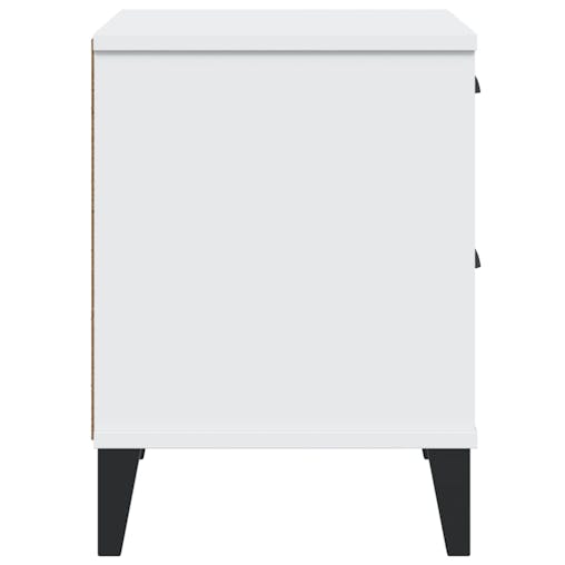 NNEVL Bedside Cabinet VIKEN White Solid Wood Pine