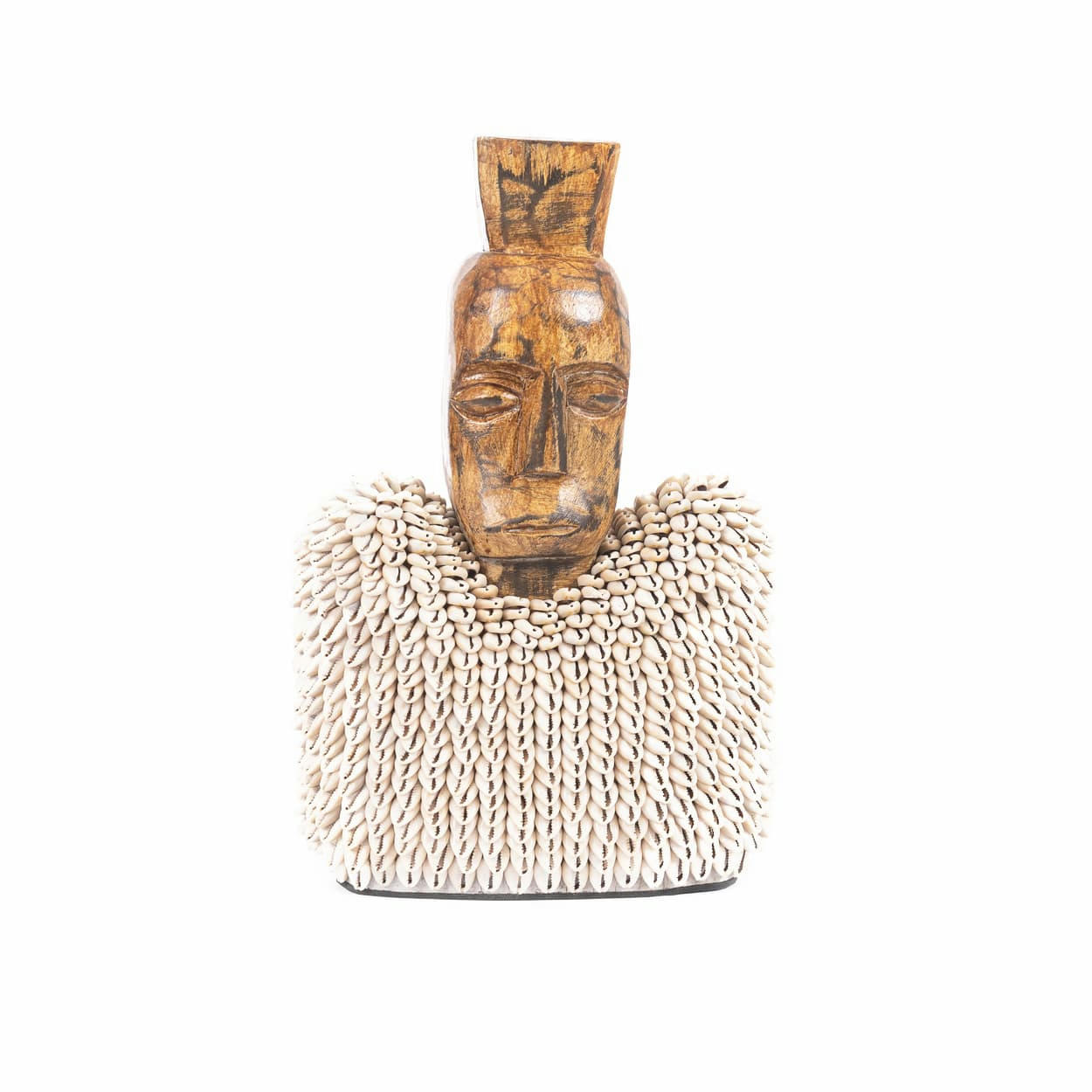 OGOH OGOH - Statue en bois et coquillage naturel blanc H36