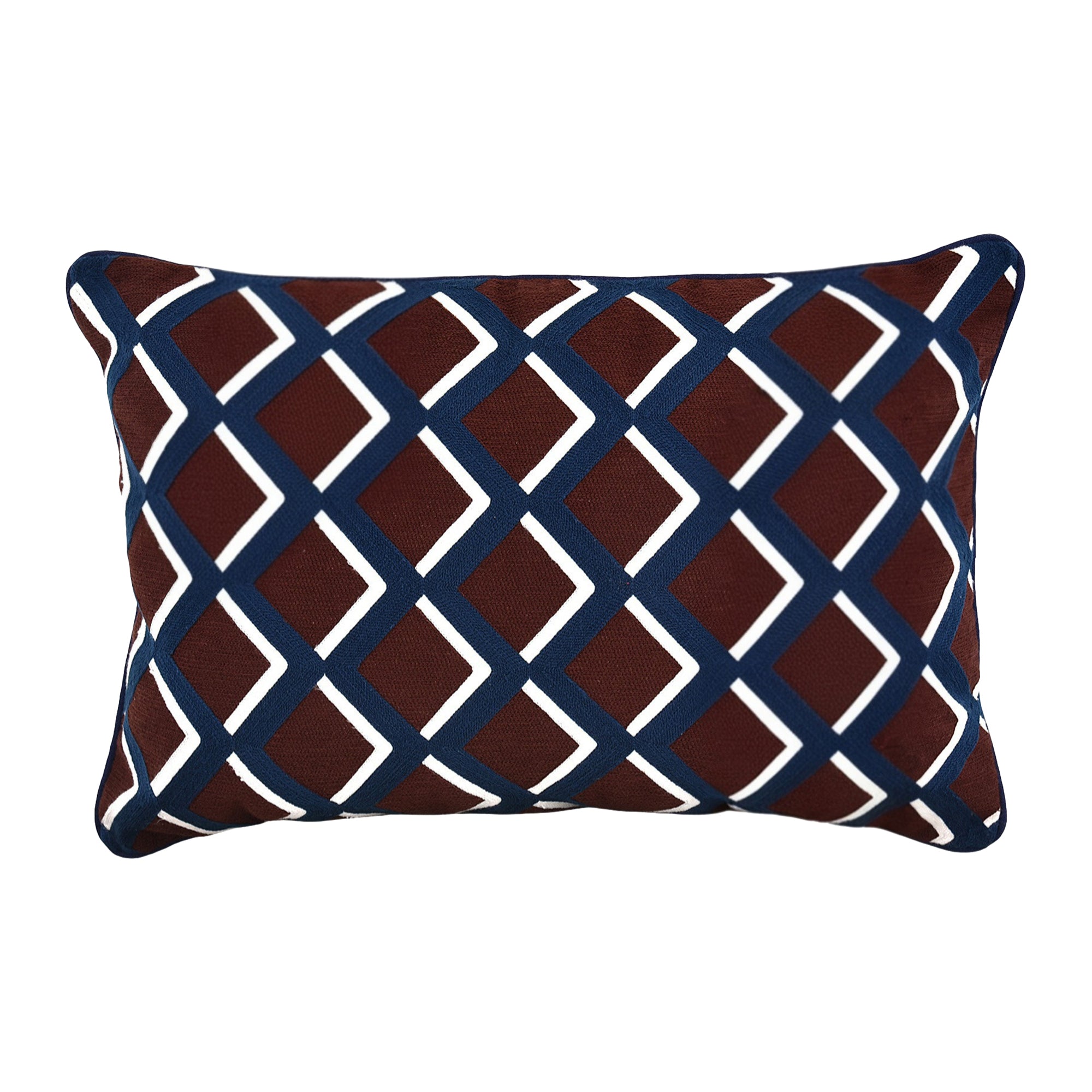 by fonQ Hexa Sierkussen 40 x 60 cm - Bordeaux / Blauw