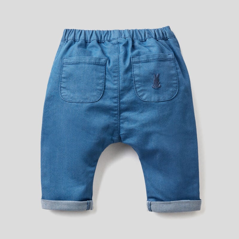 Trousers in stretch cotton blend