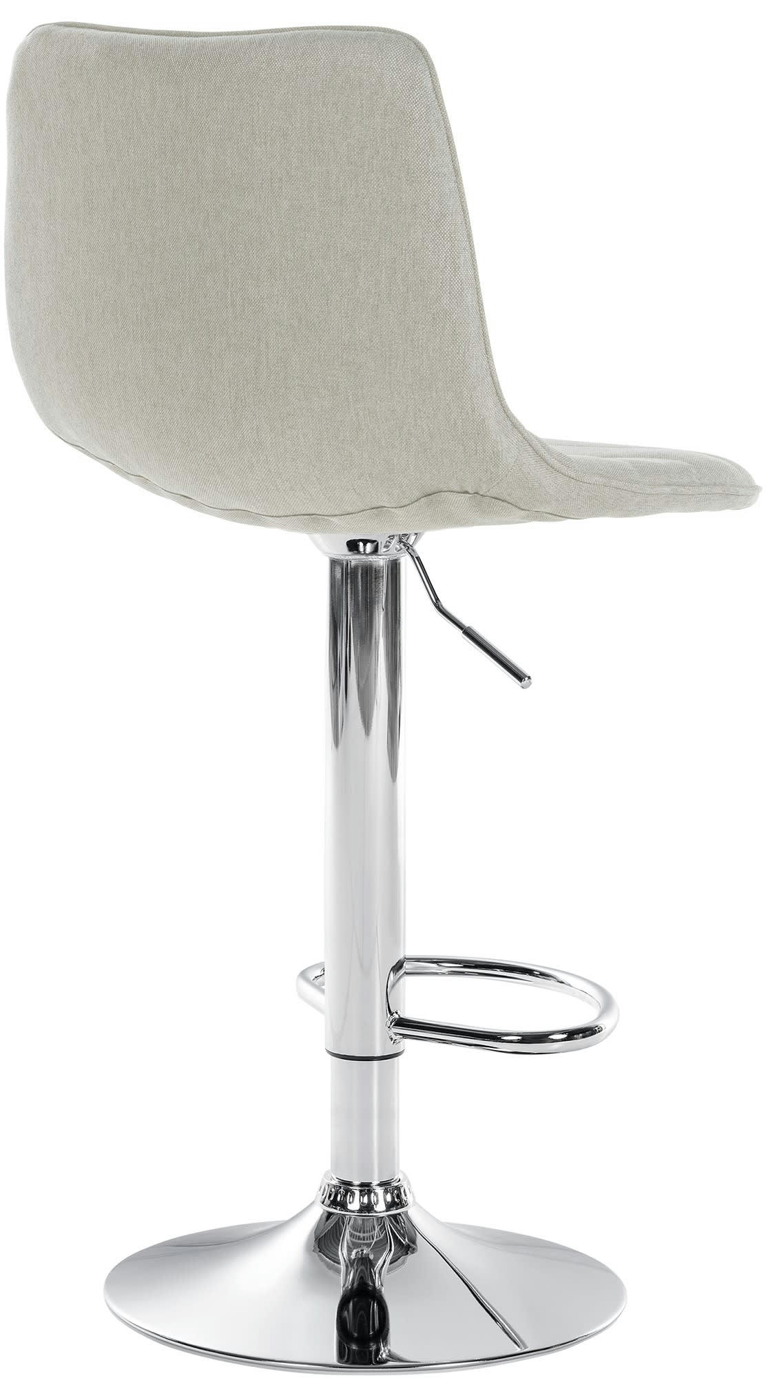 LEX - Tabouret de bar ajustable pivotant en tissu Crème