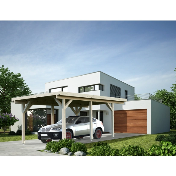 Carport »Karl«, Aufstellmaße BxTxH: 360 x 512 x 230 cm, lackiert, Holz