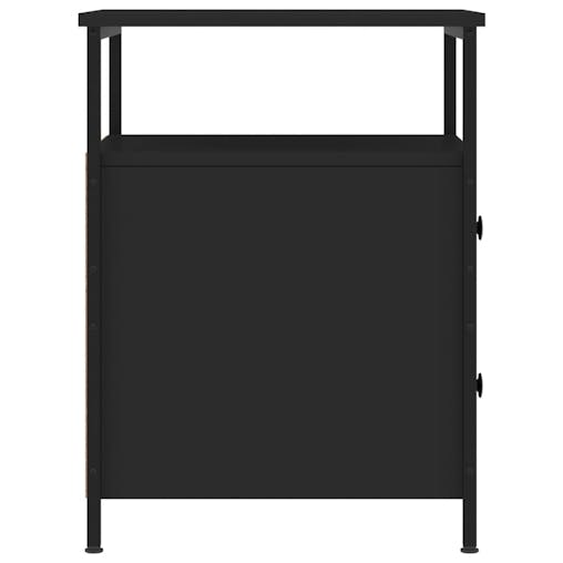 NNEVL Bedside Cabinet Black 44x45x60 cm Engineered Wood
