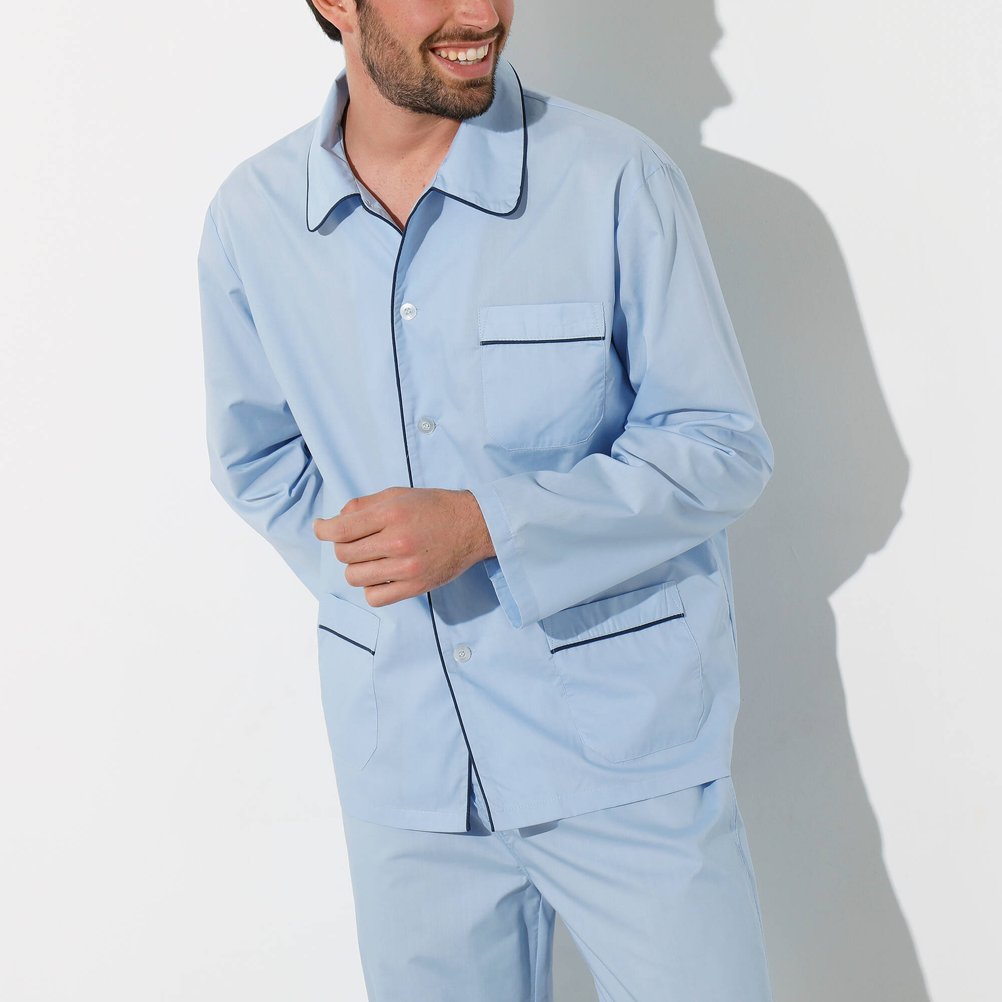 Pyjama uni popeline polyester/coton