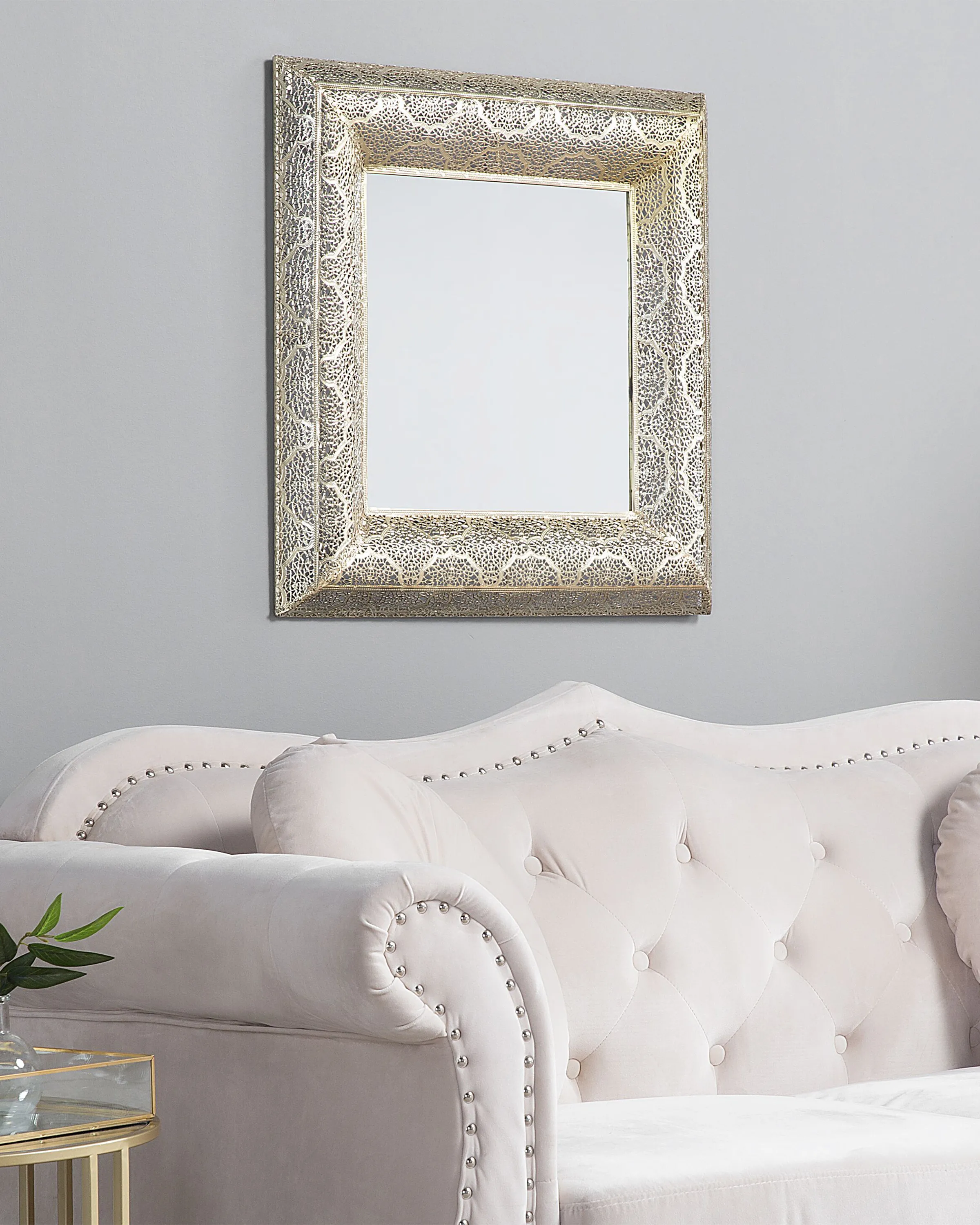 Wall Mirror PLERIN 60 cm 60 cm Metal Gold