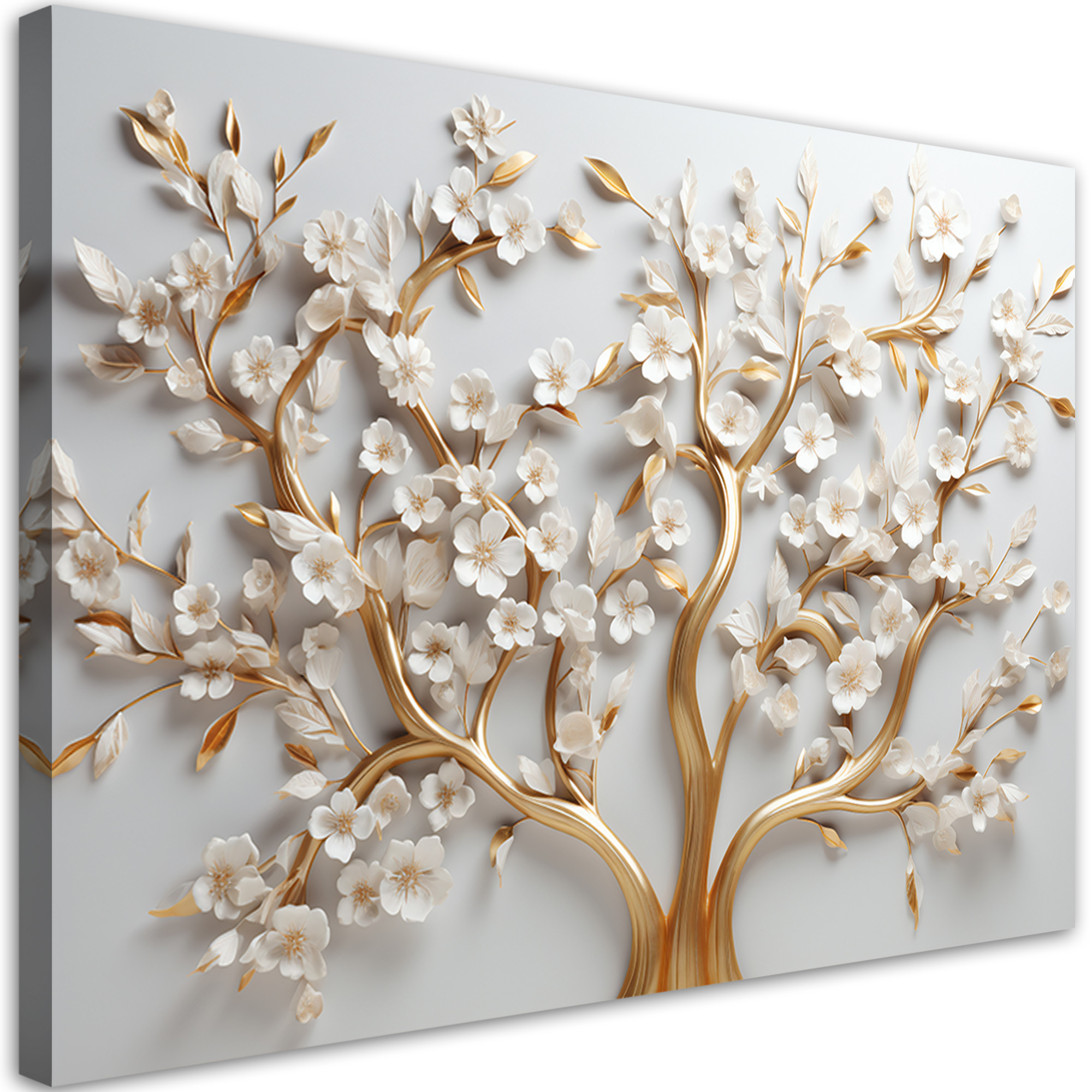 Feeby Obraz na płótnie złota magnolia glamour kwiat 3D 60x40