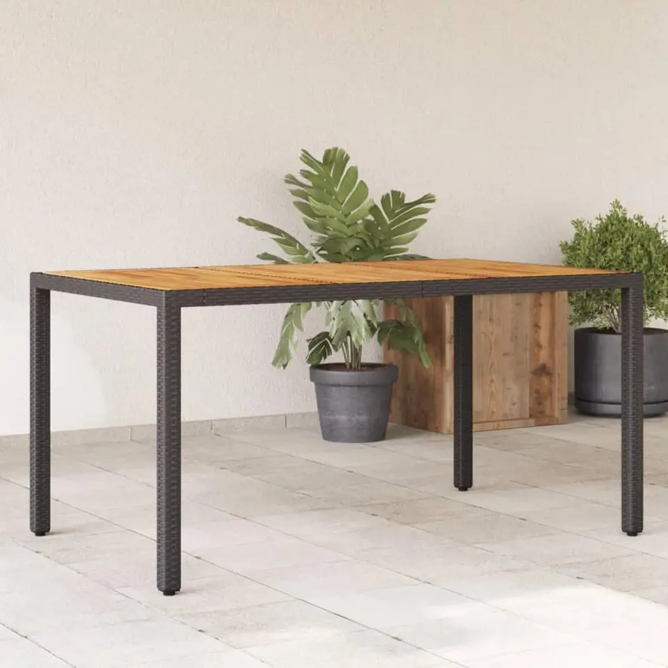 vidaXL - Tuintafel - Zwart - Poly rattan