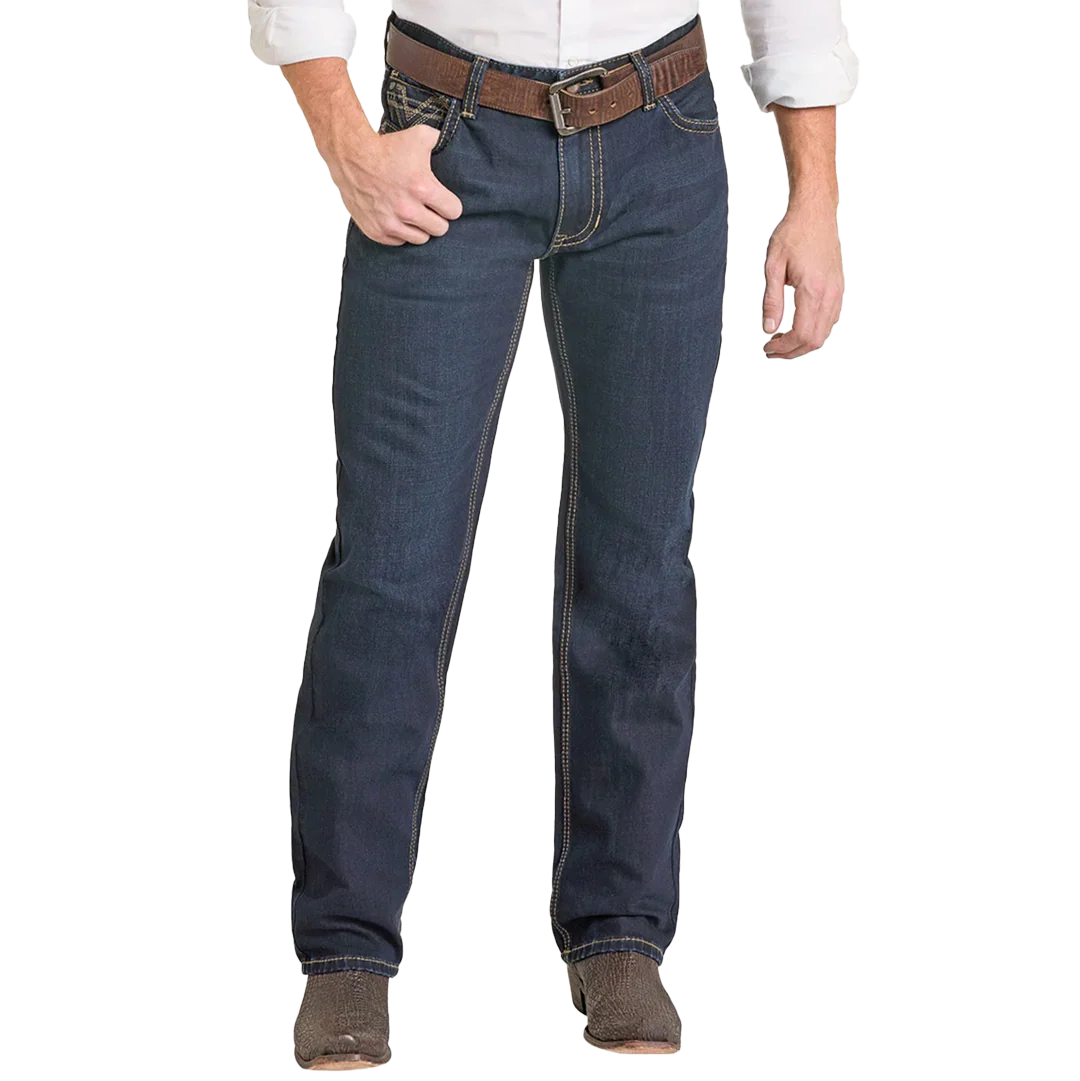 Мужские джинсы Rock & Roll Denim, свободный крой, классический V-образный вырез, укороченные штанины.