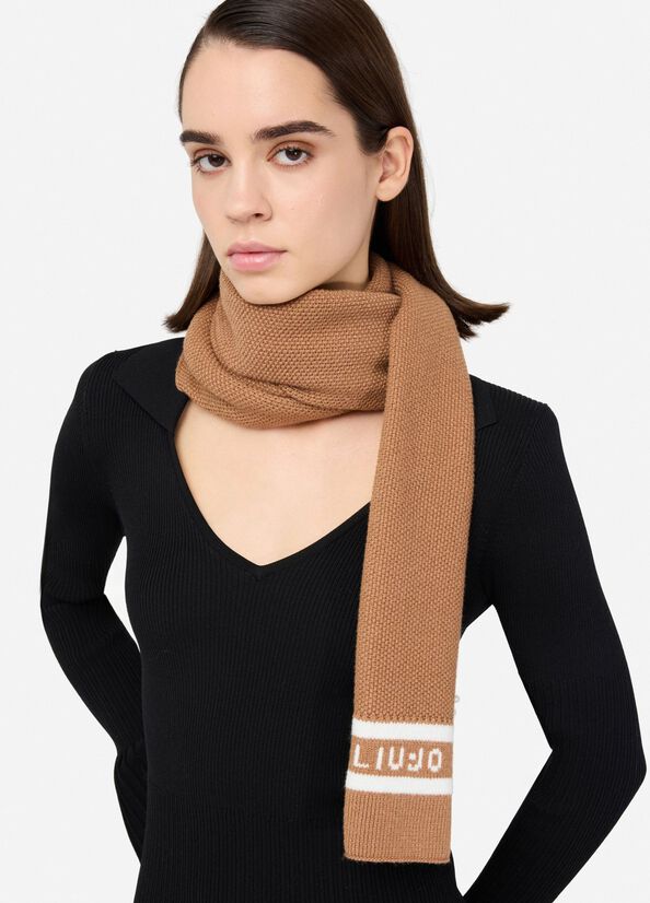 Sciarpa con logo e perle