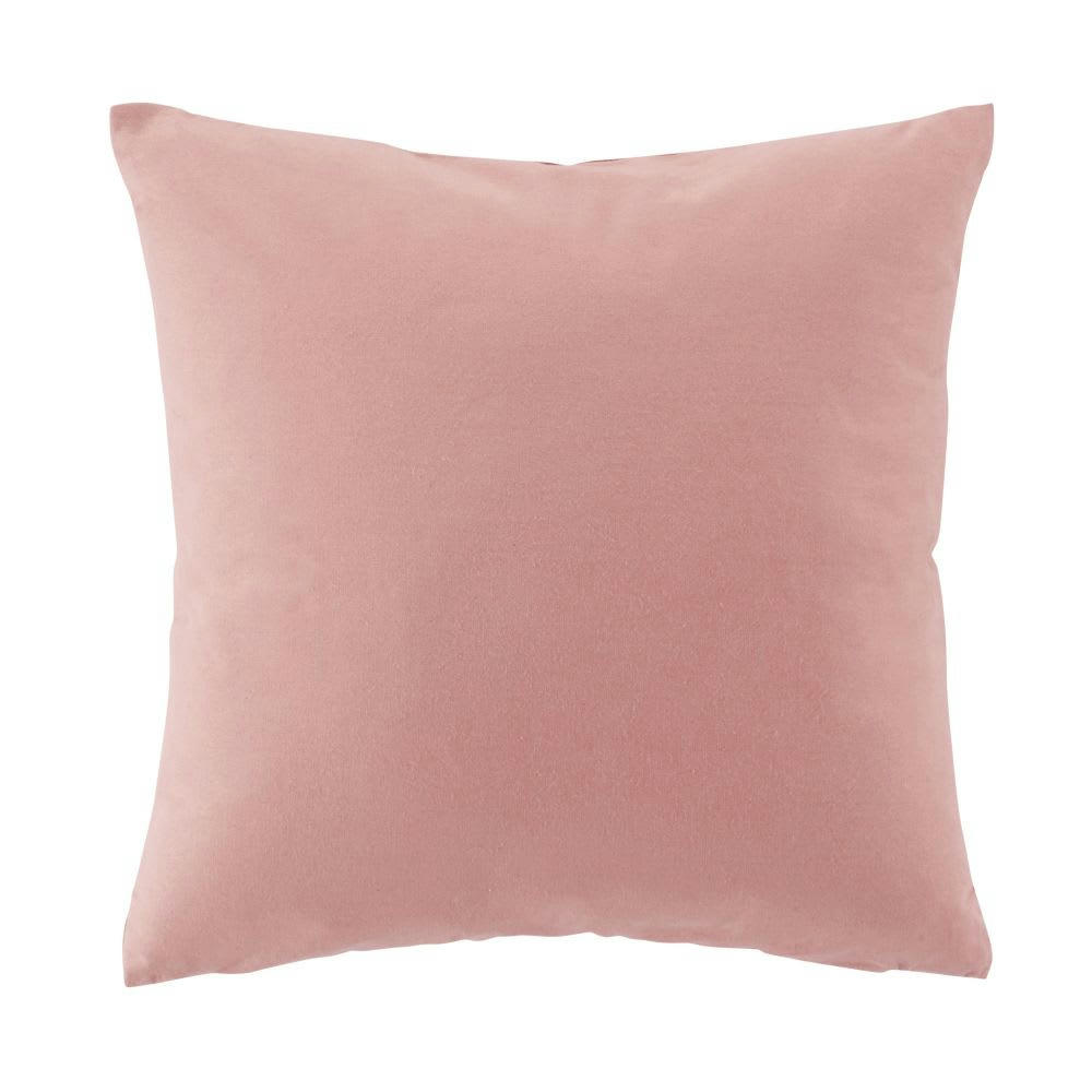 - Coussin à motifs pailletés dorés, rose, orange, verts et bleus, 35x35