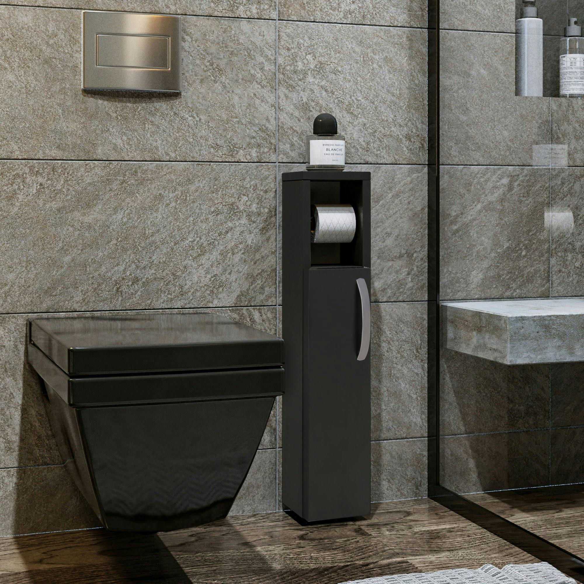 Colonne WC anthracite 1 porte et dérouleur papier MARFA