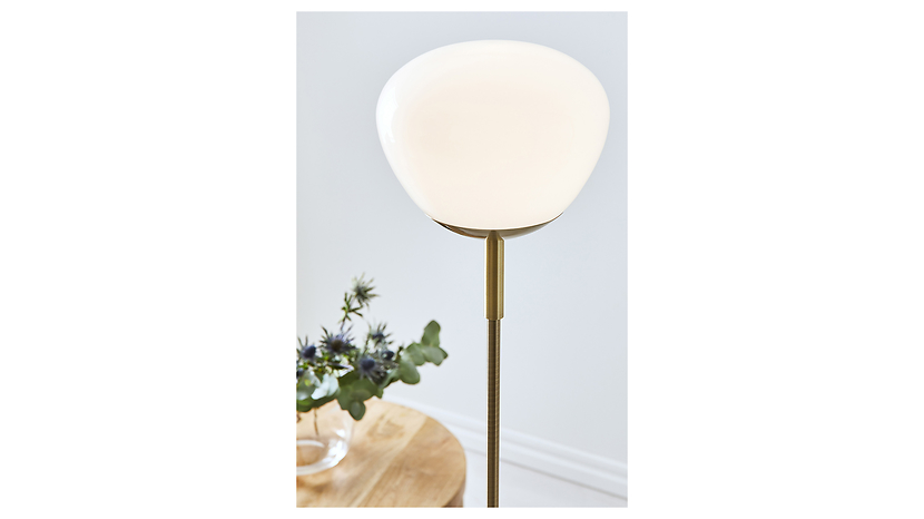 Lampa podłogowa Rise metalowa biało-złota