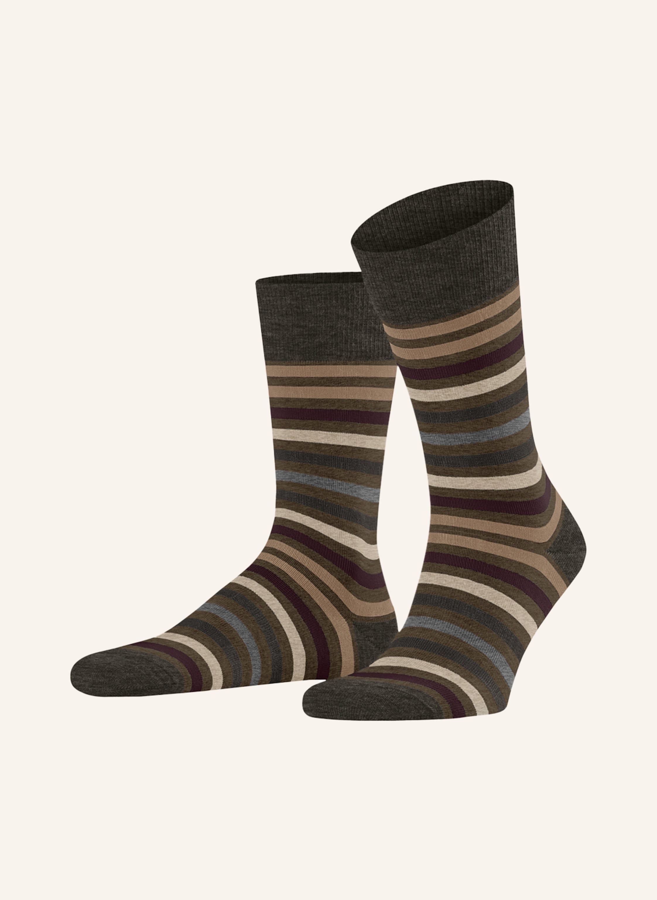 FALKE Strümpfe TINTED STRIPE mit Merinowolle