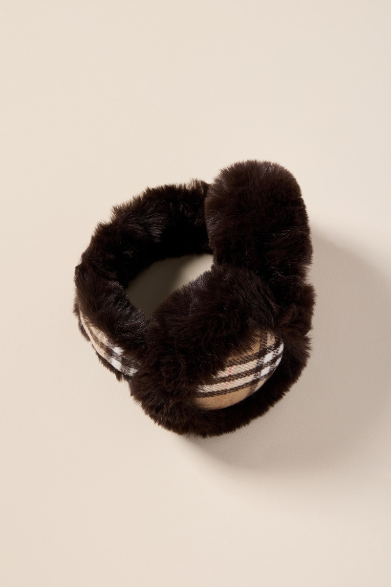 Alexa Faux Fur Plaid Earmuffs
