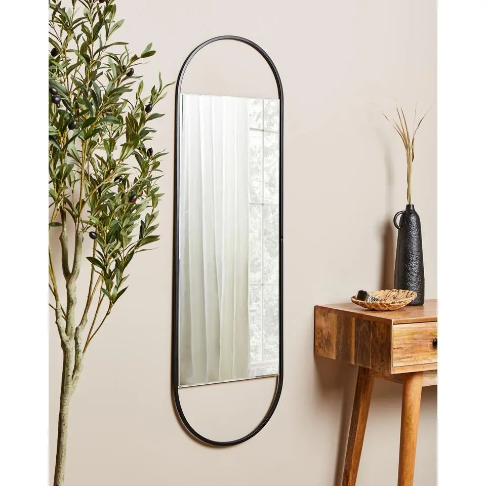 VALLERY - Wandspiegel - Zwart - 40 x 120 cm - Glas