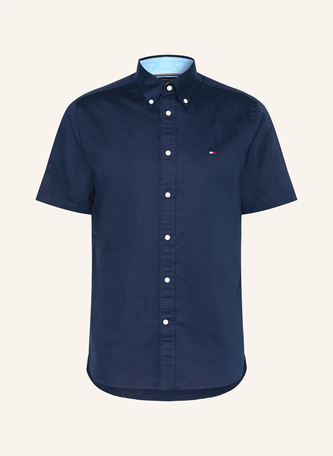TOMMY HILFIGER Kurzarm-Hemd Regular Fit mit Leinen