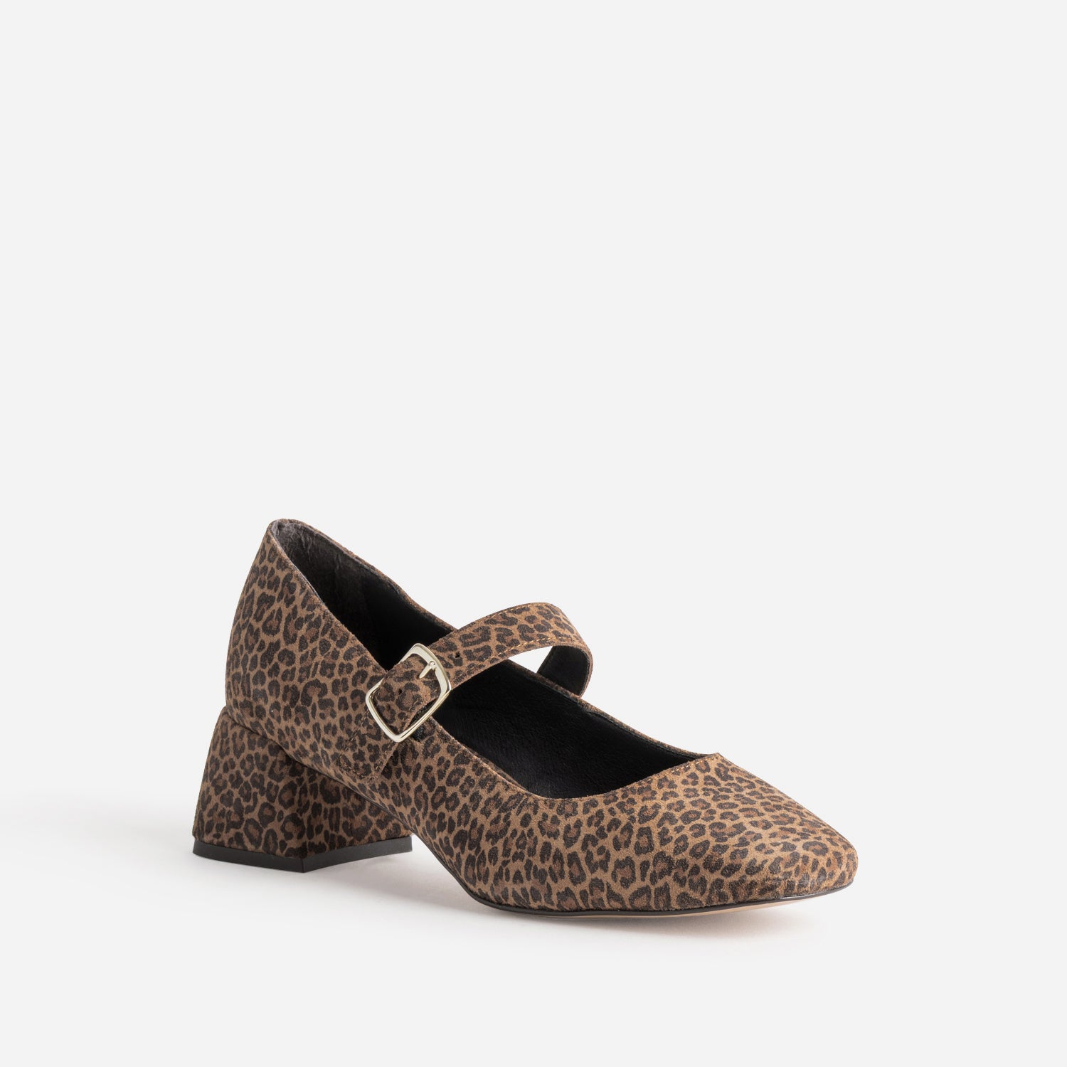 Babies marron cuir velours effet léopard