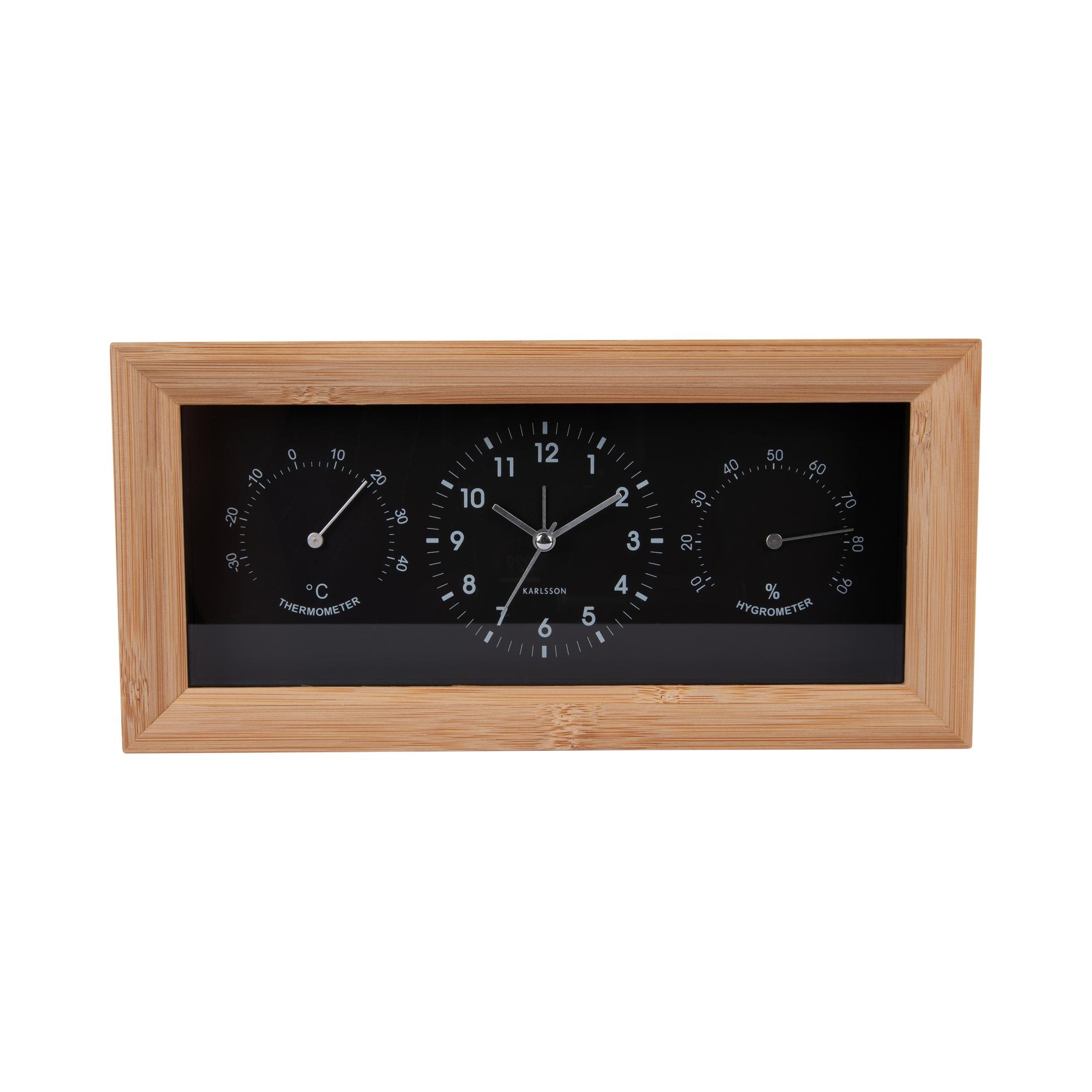 Karlsson wekker Neat Rectangle - zwart - 26x5.4x12.8cm