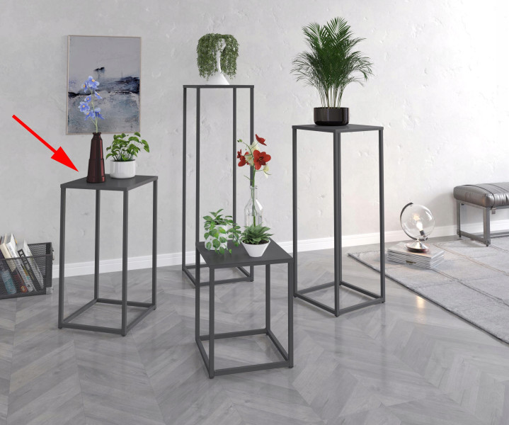 Nowoczesny Stojak Na Kwiaty 30x30x57 Loft Salon Czarny