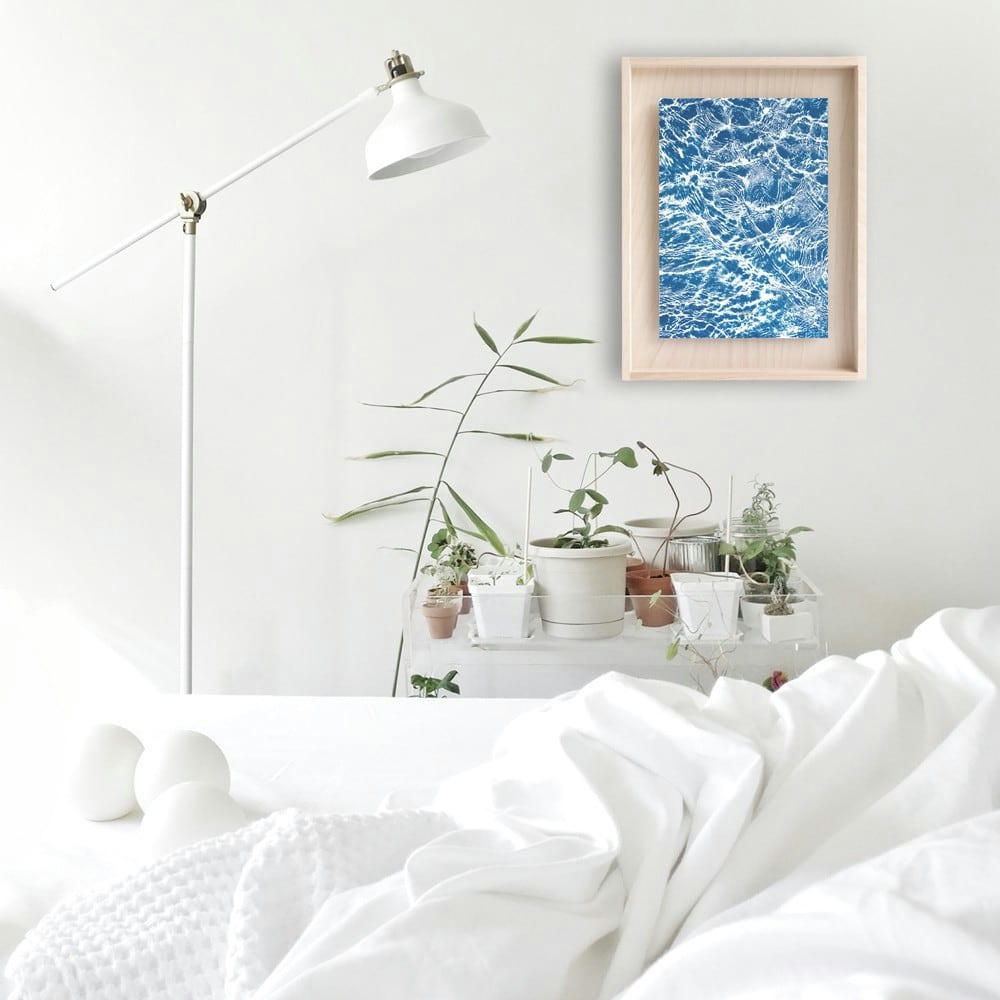 CARPË - Cadre en bois cyanotype eau 40x30cm