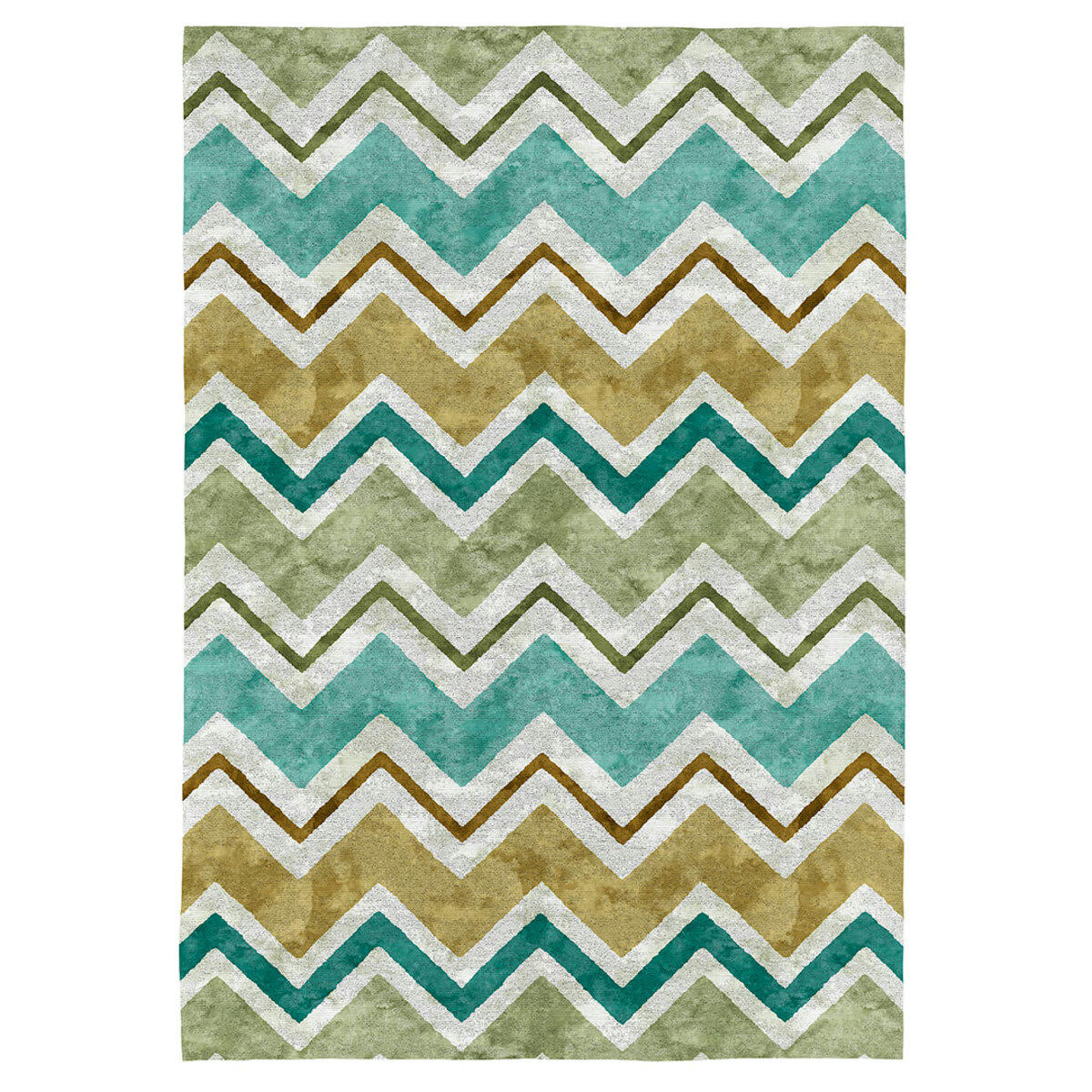 EYRA - Tapis décoratif en coton en impression digital vert 160x230 cm