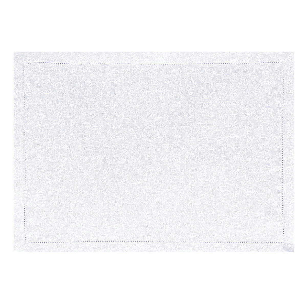 PORTOFINO FIORI - Set de table en lin bianco 50 x 36