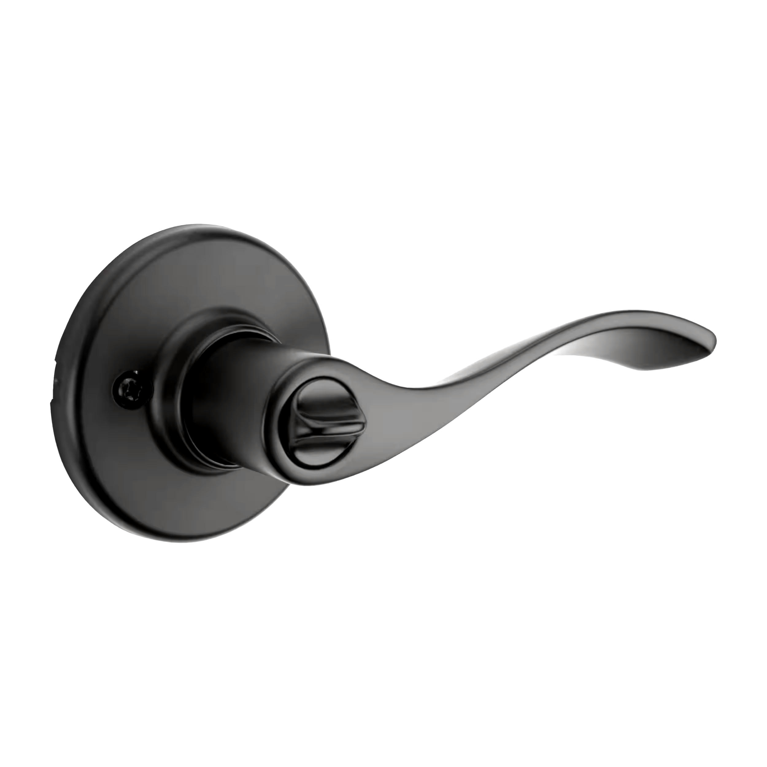 Weiser Elements Belmont Privacy Locking Door Handle Lever, Matte Black