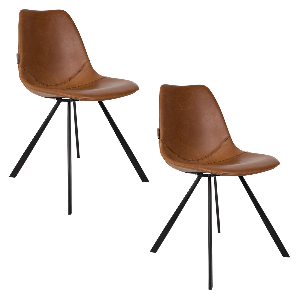 Dutchbone Franky Eetkamerstoelen Bruin - Set van 2