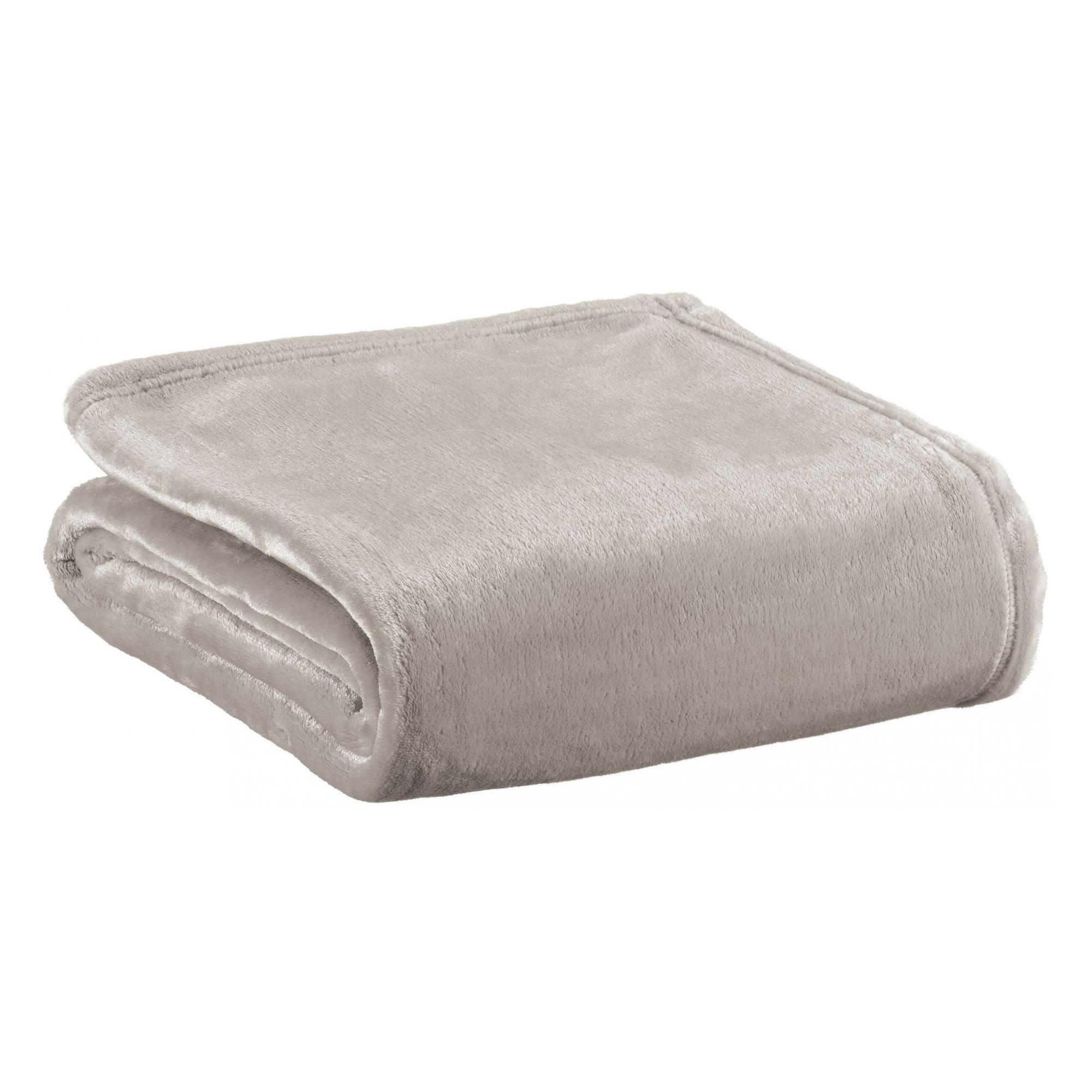 THEO - Plaid recyclé Théo en coton recycle perle 130 x 160