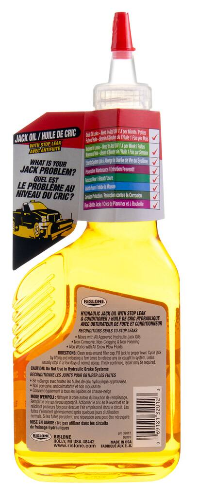 Rislone 32012 Jack Oil with Stop Leak, Amber, 370-mL