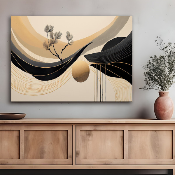 Feeby Obraz na płótnie, Abstrakcja Geometryczna Koło Drzewo 60x40