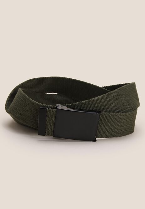 Mens Green Plain Webbing Belt