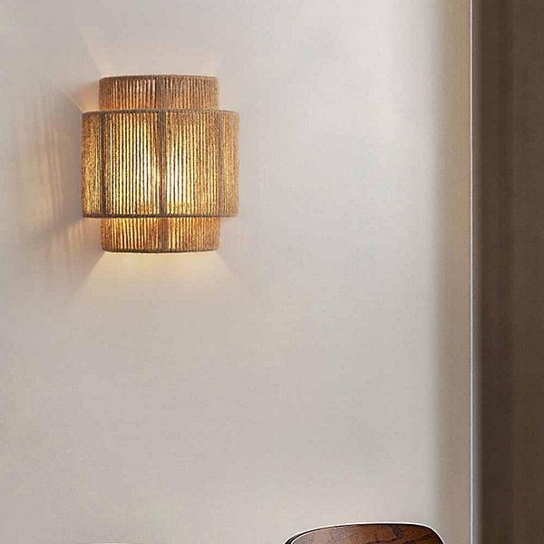 Aplique Murale Moderne en Corde de Jute DALIA E27 Lampes Tissées à la Main pour Chambre et Salon