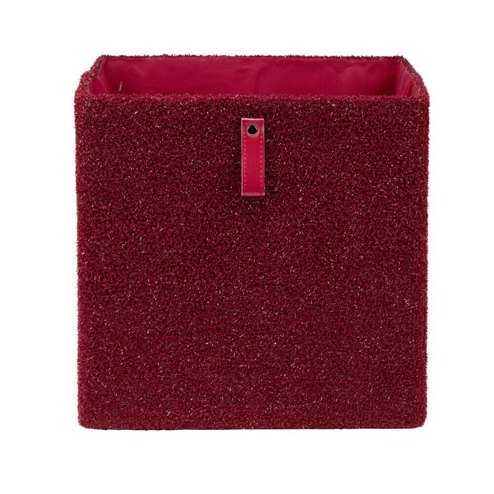 Panier de rangement 22L velours rouge 30x30xH30cm