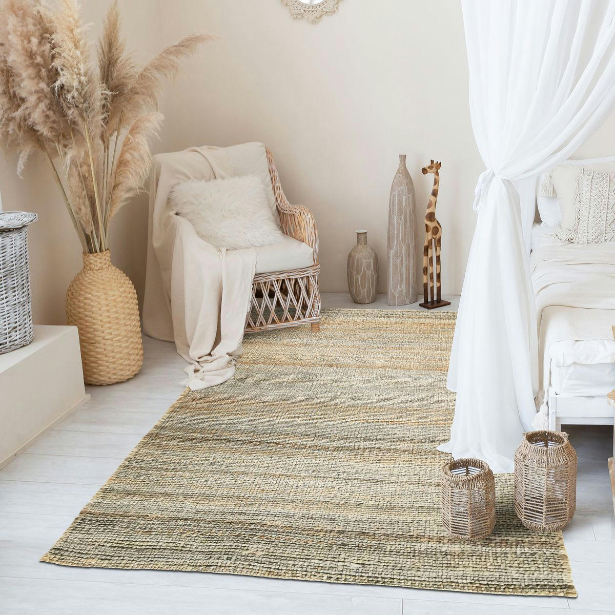 DESERTUM - Tapis tressé en jute naturel 120x170