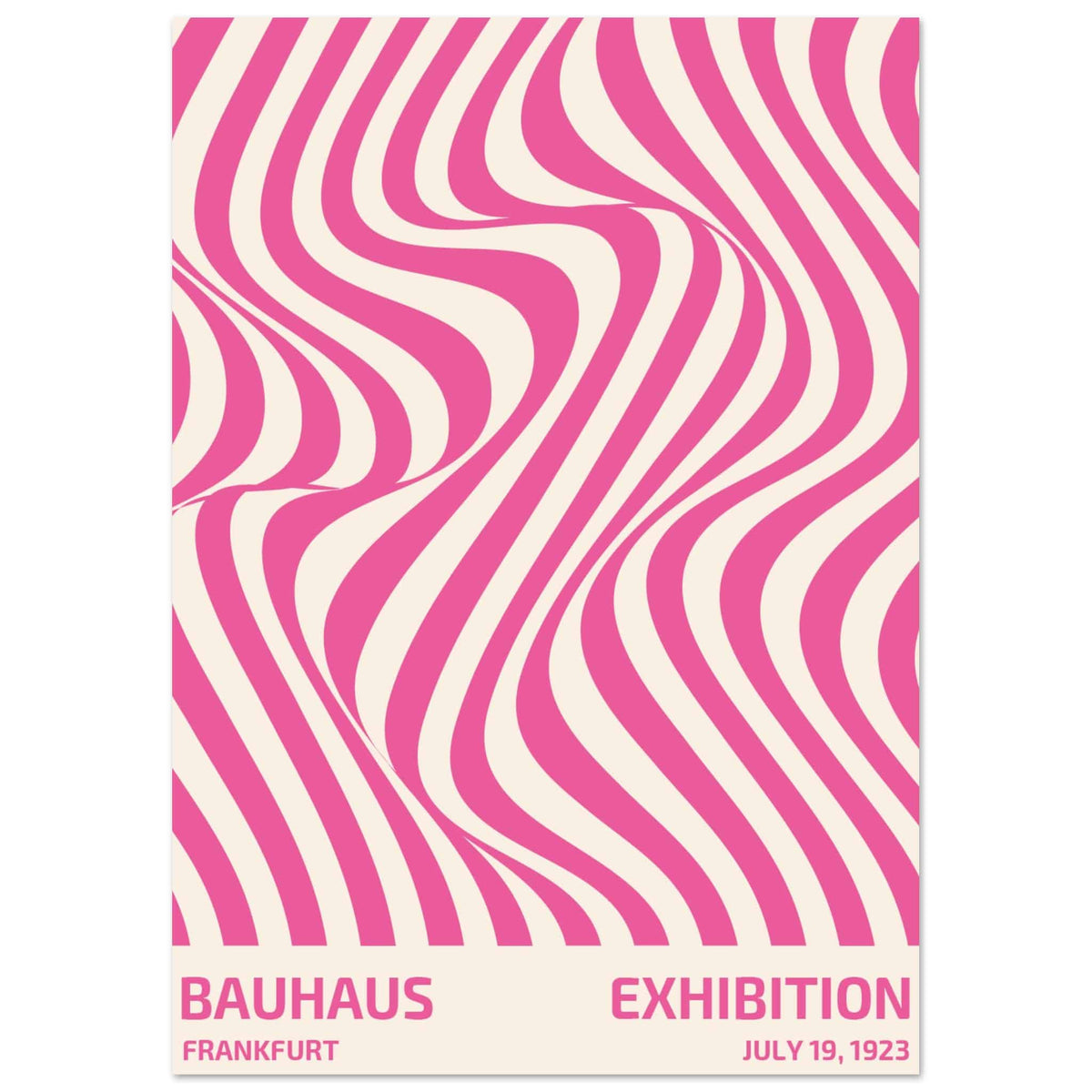 Artfulprints Poster Bauhaus - Exhibition Frankfurt pink  - A4 21x29.7 cm - Roze