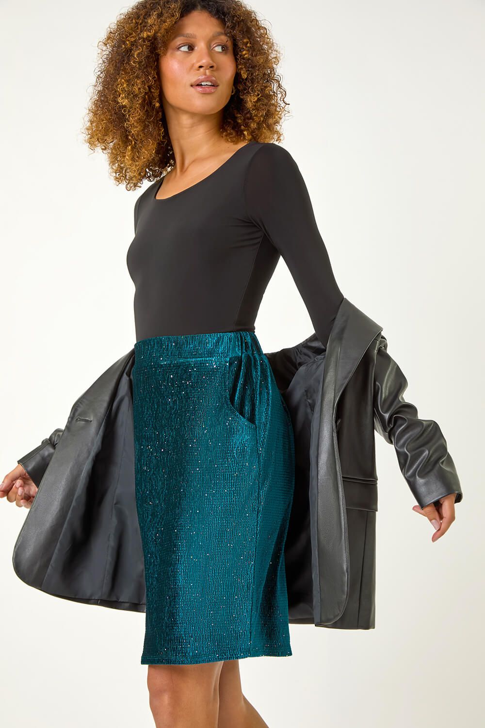 Roman Shimmer Velvet Skirt