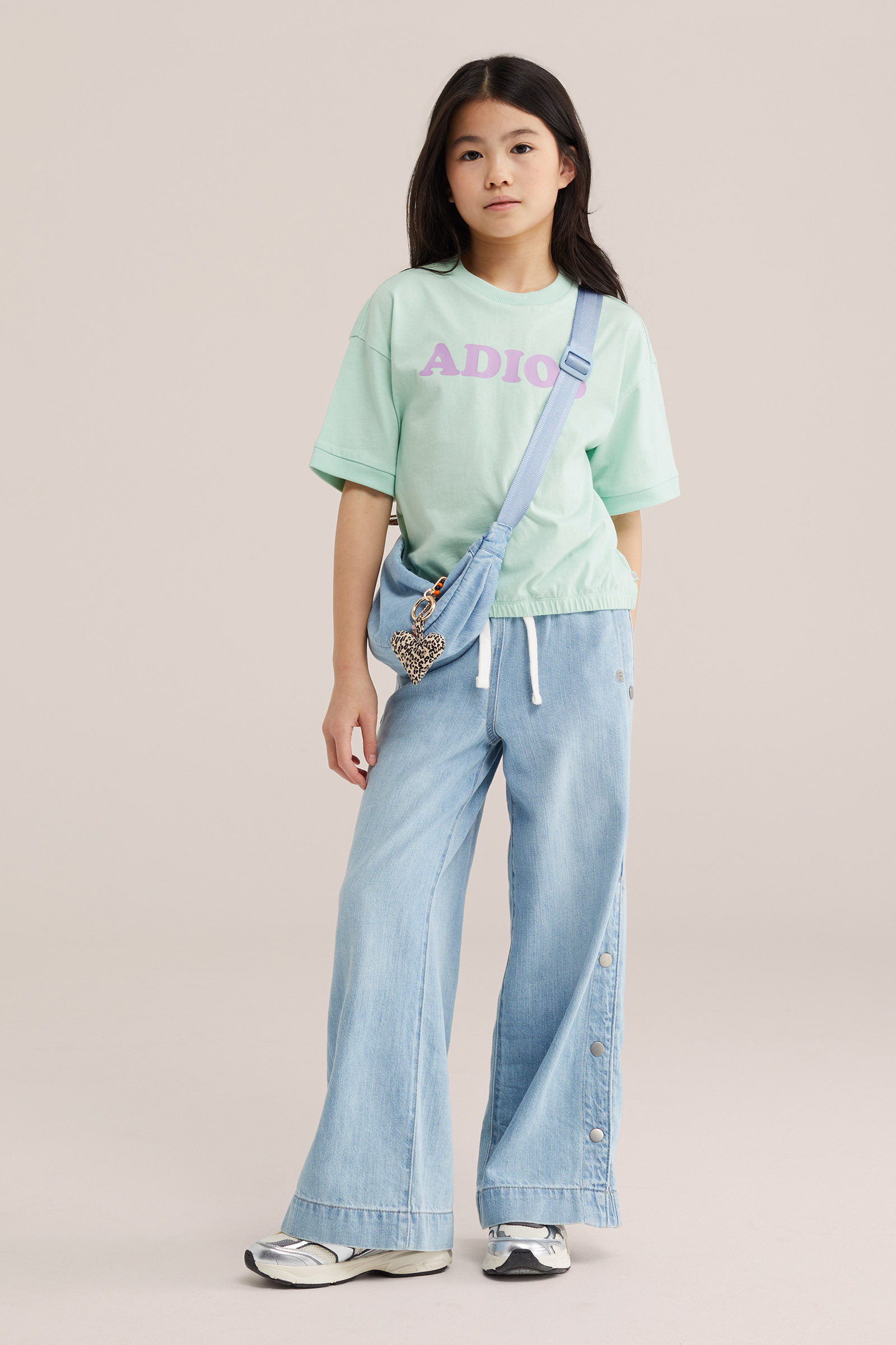Meisjes oversized T-shirt met print