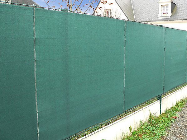 Brise-vue 100% - Vert/Noir - 300gr/m² - Boutonnières Vert/Noir 2m x 10m