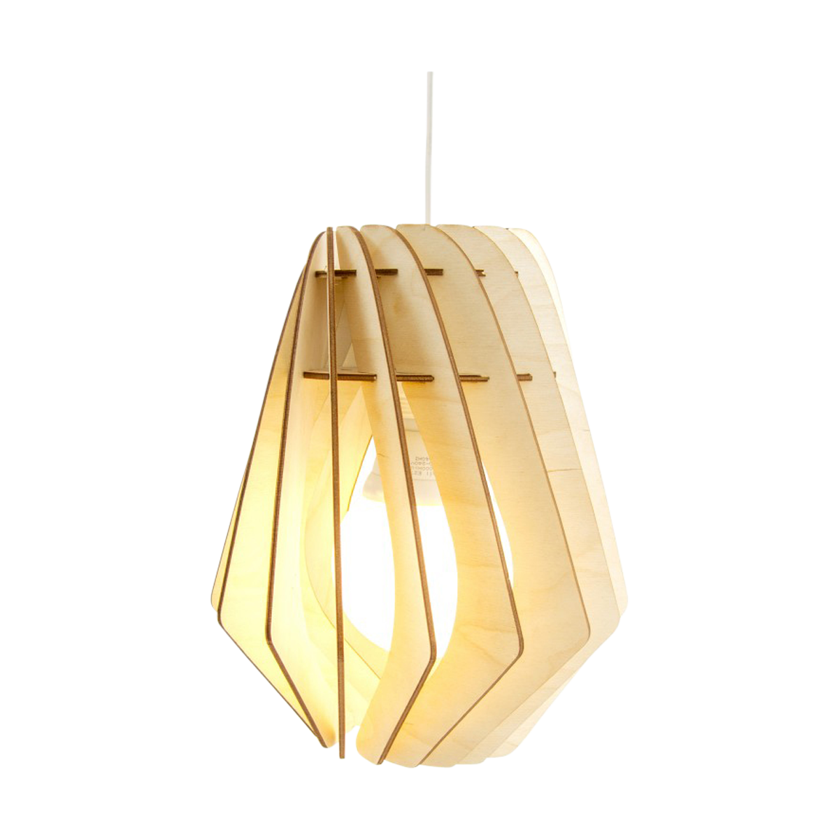 Bomerango Spin S houten hanglamp small - met koordset wit - Ø 25 cm