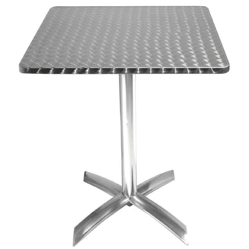 - Table carré à plateau basculant en inox gris 72x60x60 cm