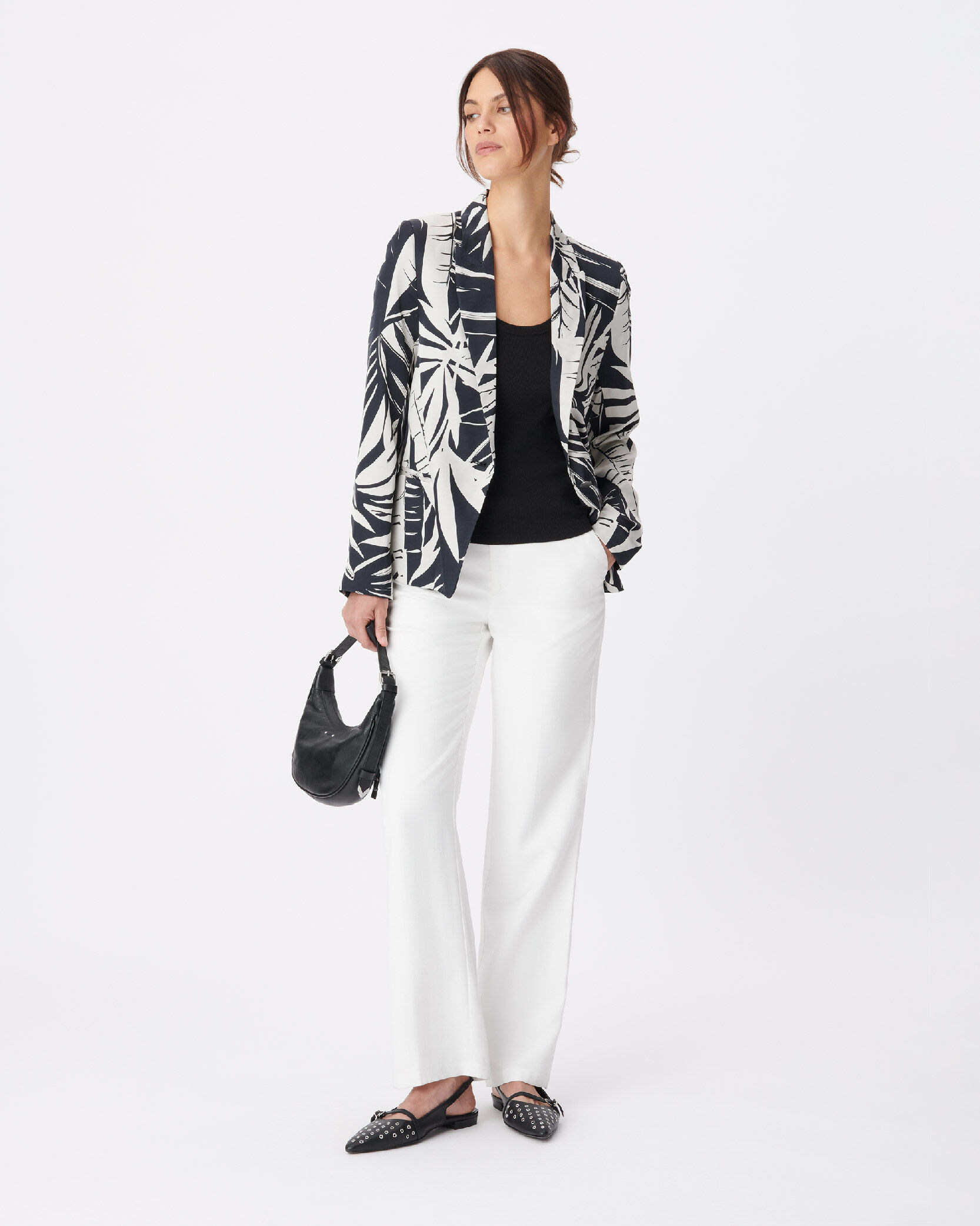 Veste de costume imprimé tropical Femme