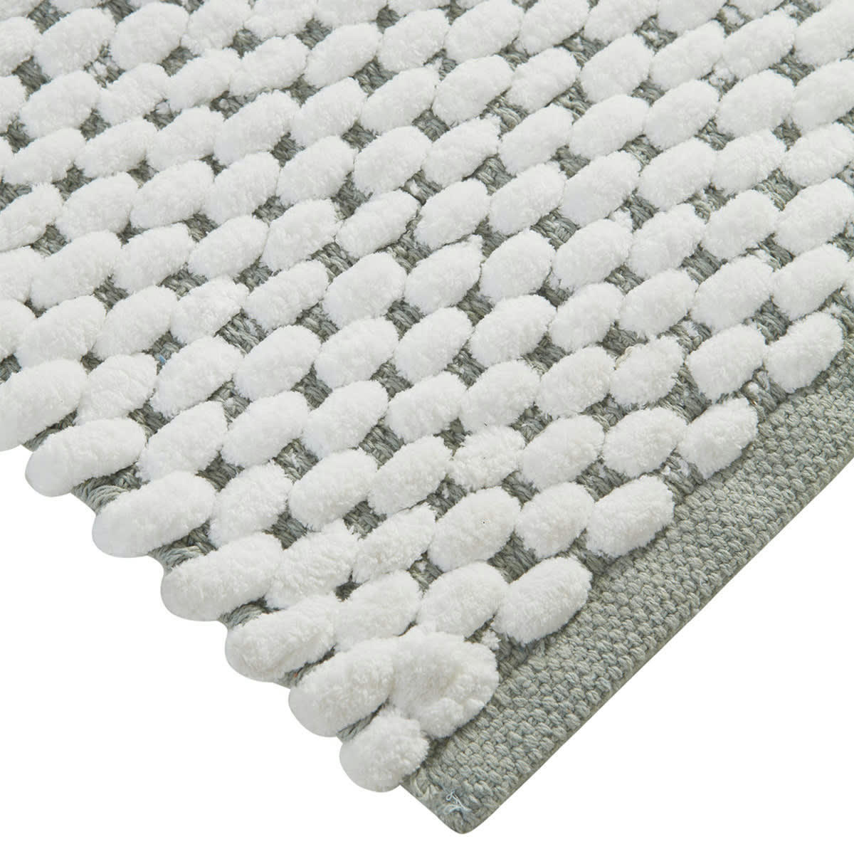 SOFT CHAIN - Tapis de bain et descente de lit  sauge 60x100 cm