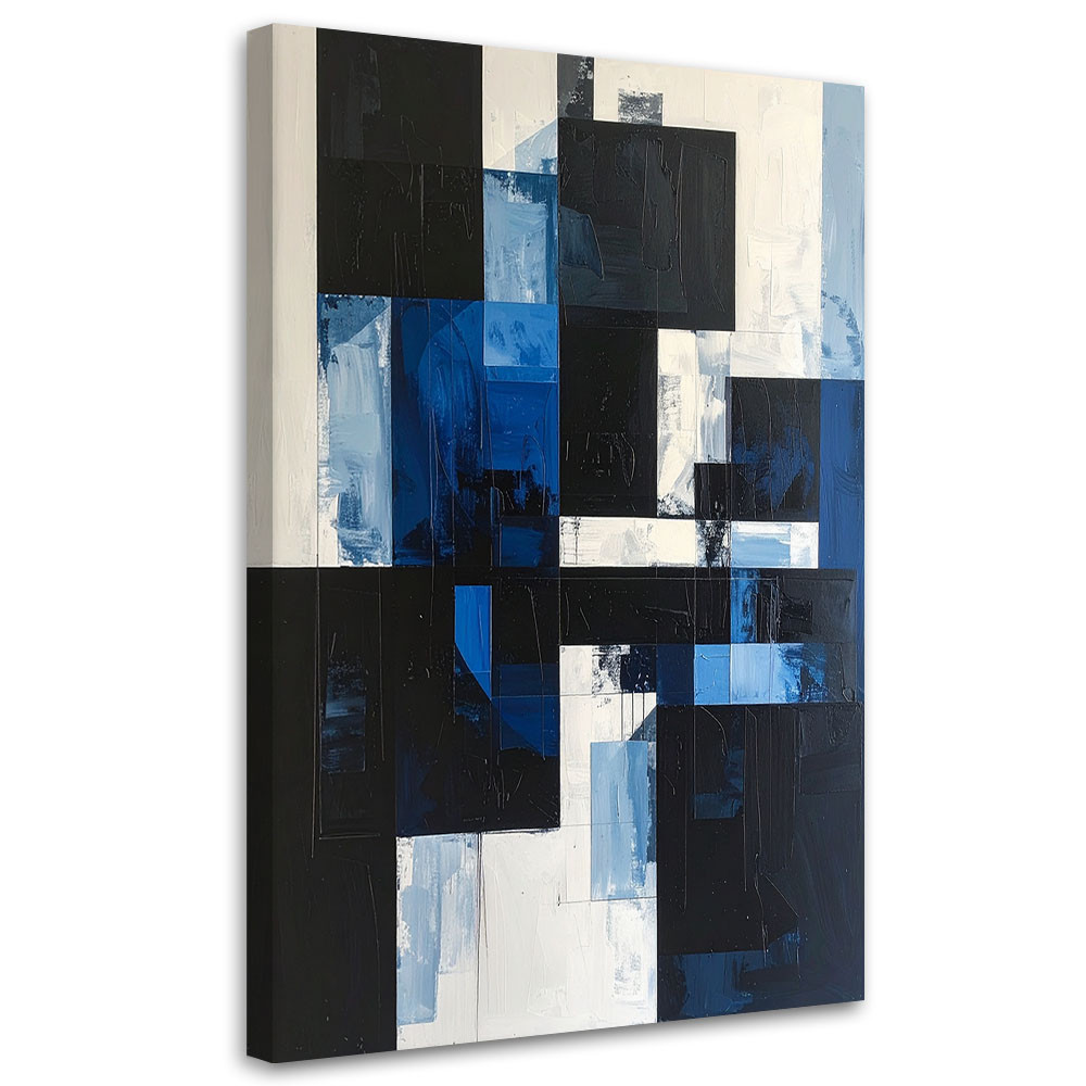 Obraz do salonu jadalni biura, Abstrakcja tekstura kształty czarno 20x30