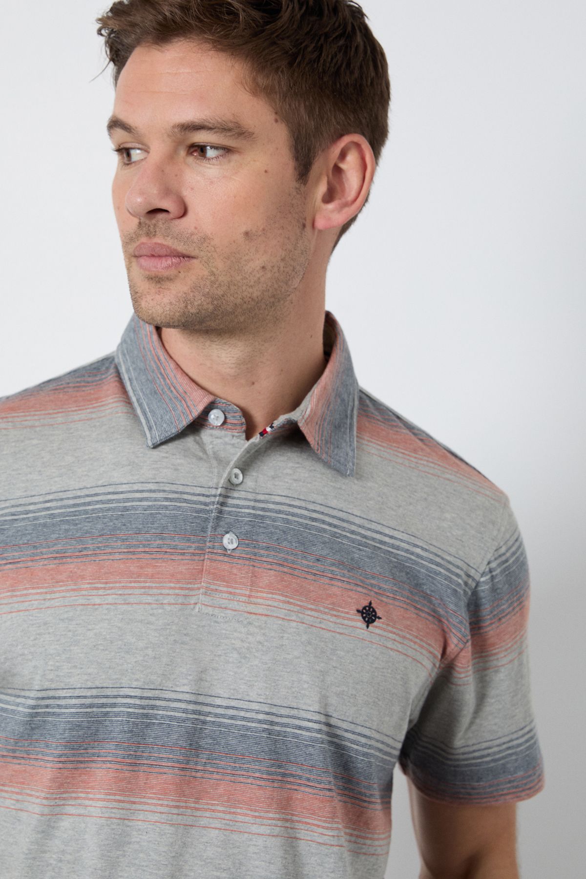 Maine Pink Variegated Stripe Polo Shirt
