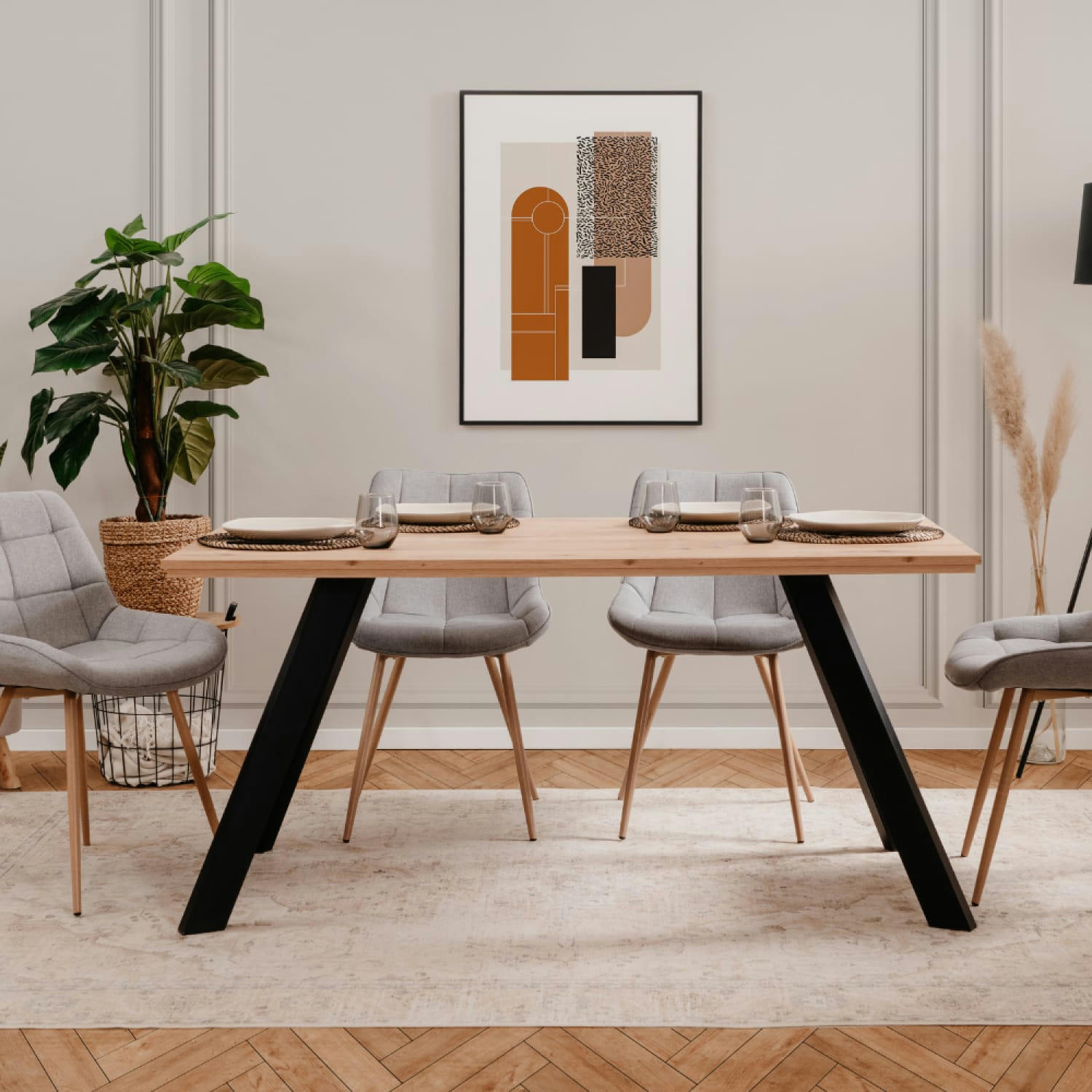 CALYPSO - Table de salle à manger en bois 6 personnes