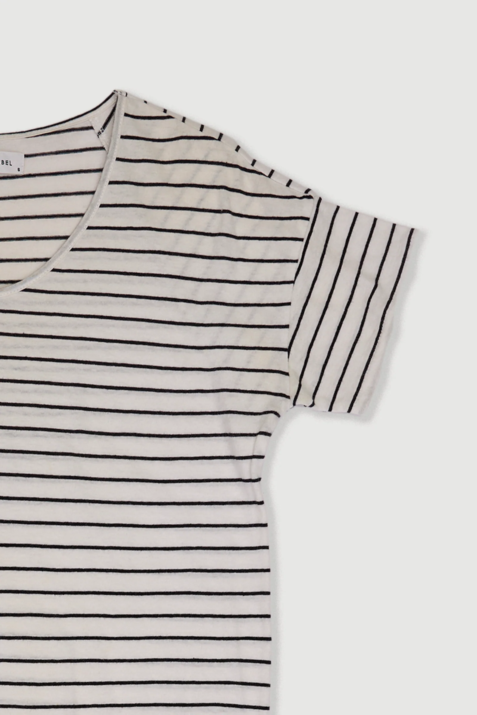 Re-Worn Womens Linen Blend Stripe Tee Dress