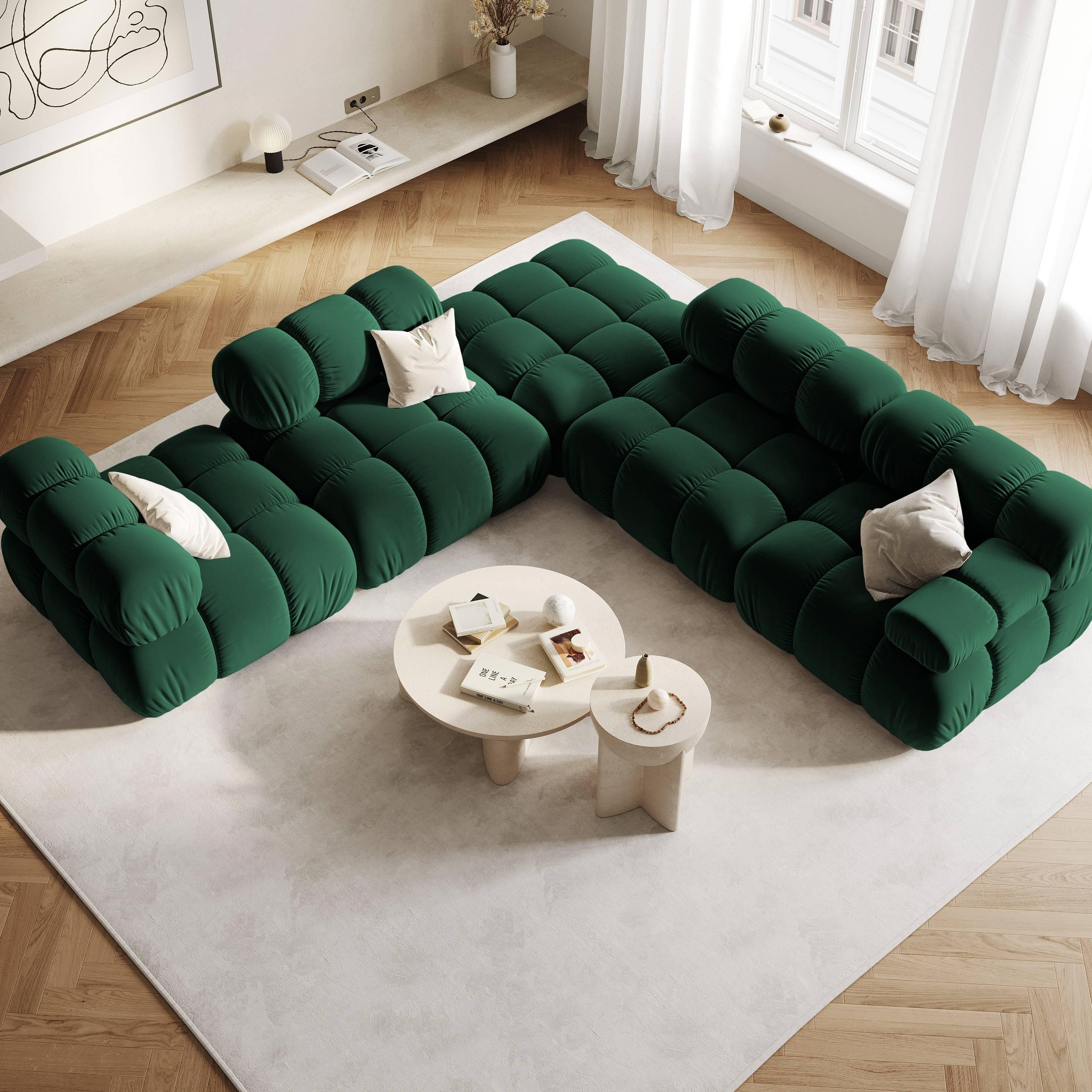 Milo Casa Tropea Modulair Bank Element - Hoek Rechts - Flessengroen