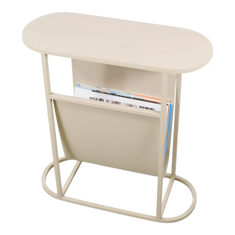 LOFT42 Frits Bijzettafel met Tijdschriften- of Krantenbak Beige