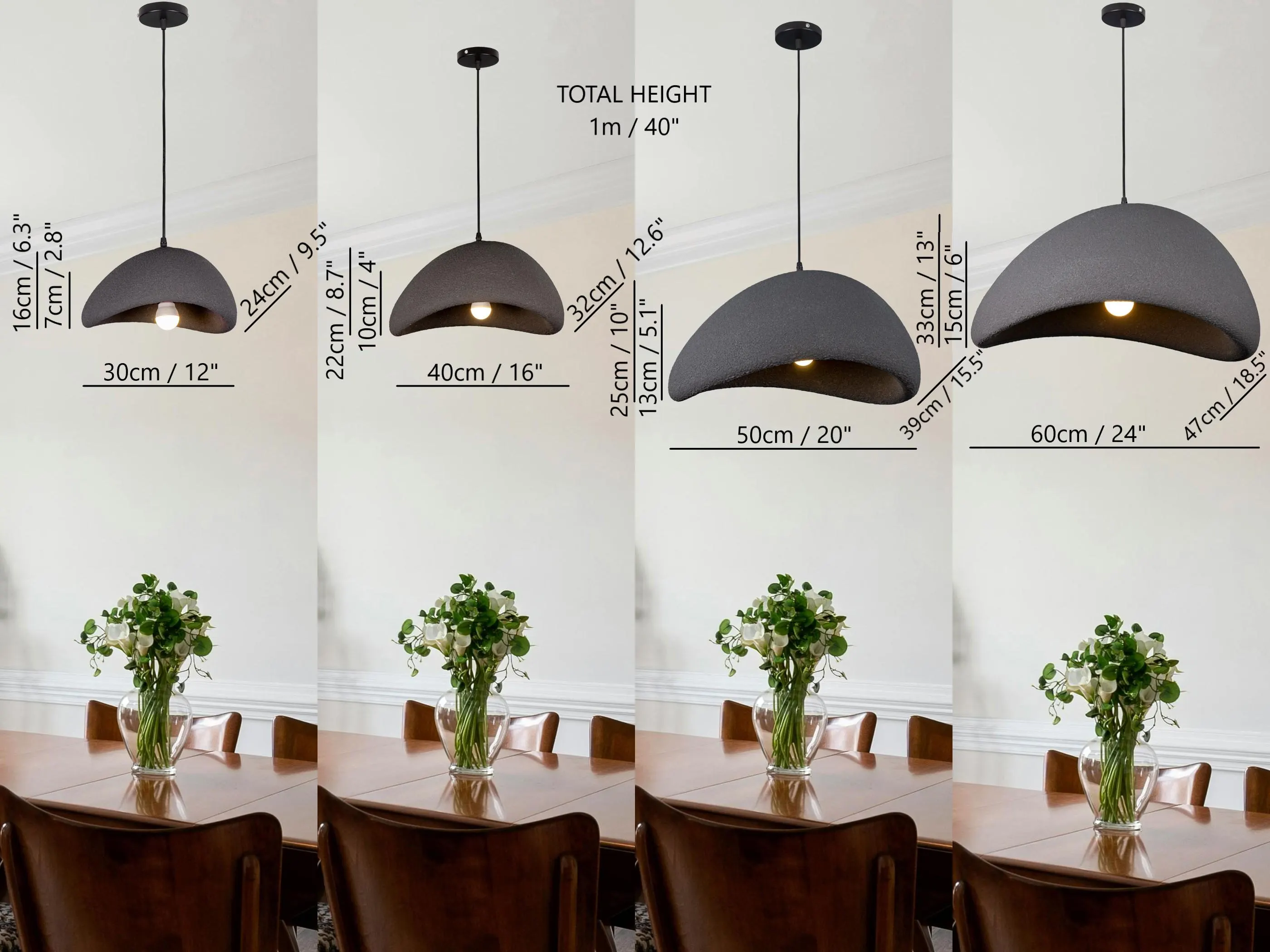 Beige Pendant Light, Japandi Hanging Lamp, Warm Minimalist Pendant Lighting, Boho Chandelier